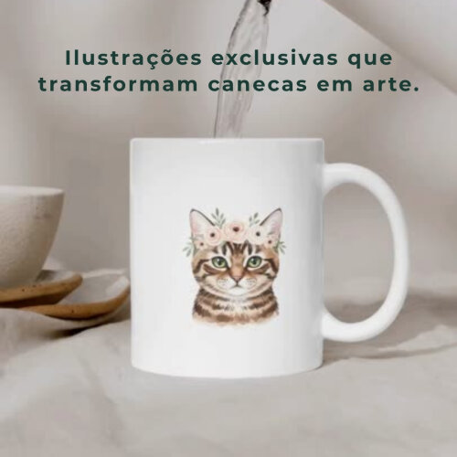 Artes para Canecas Mãe de Gato – Kit Digital 15 PNGs