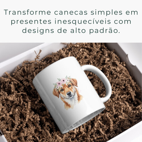 Artes para Canecas Mãe de Cachorro – Kit Digital 20 PNGs