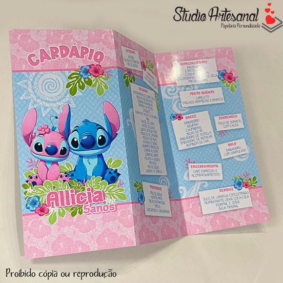 Cardápio - Tema Stitch e Angel
