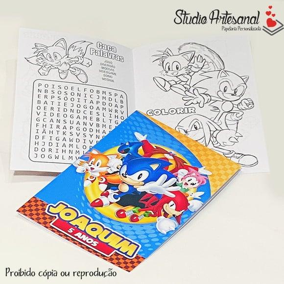 Livrinho de Atividades Sonic -totalmente Personalizado