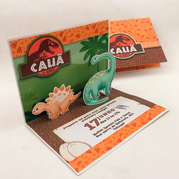 Convite Pop Up - Dinossauros Jurassic Park