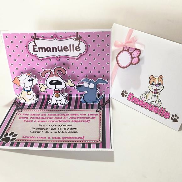 Convite Pop Up - Pet Shop Menina