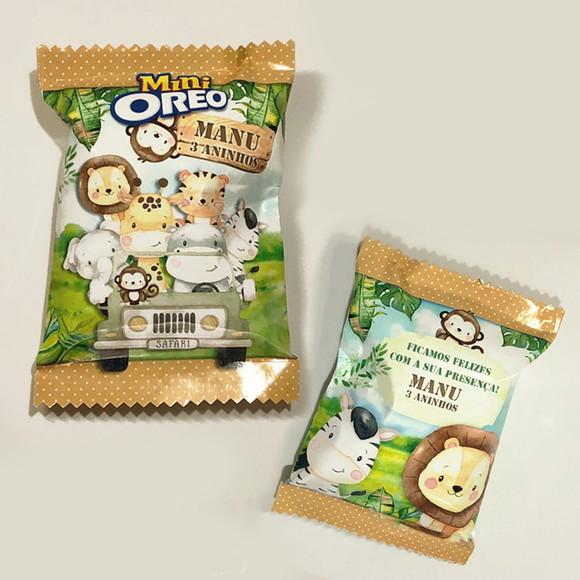 Biscoito Mini Oreo Personalizada Safari - Aquarela