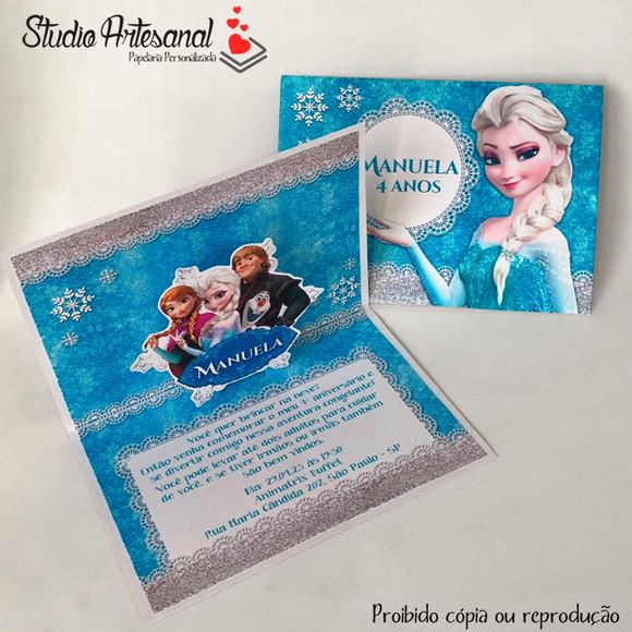 Convite Pop Up - Tema Frozen