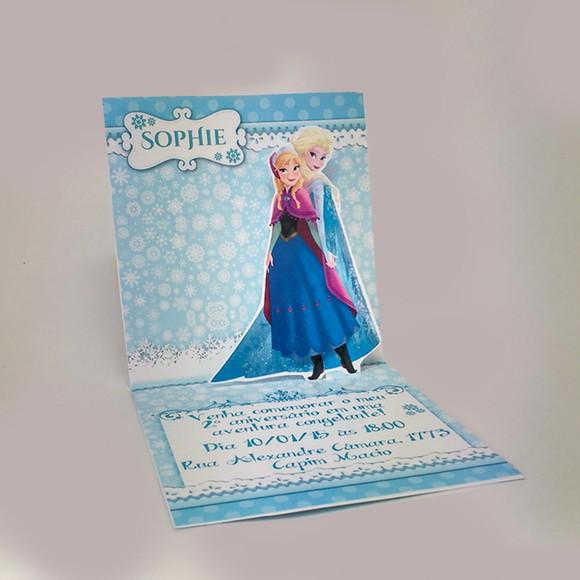 Convite Mini Pop Up - Frozen