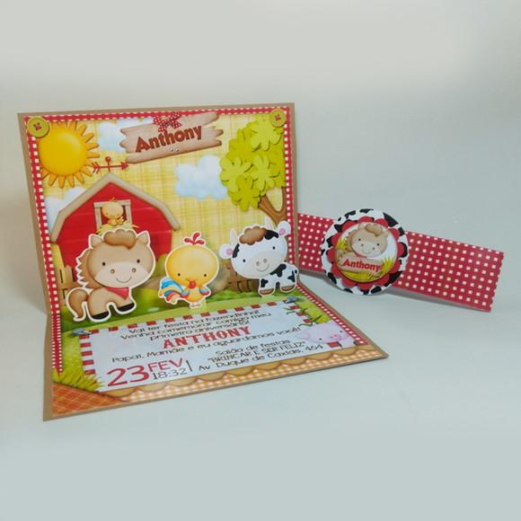 Convite Pop Up - Fazendinha