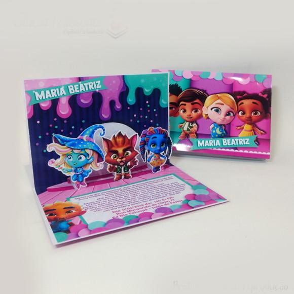 Convite Pop Up Super Monstrinhos