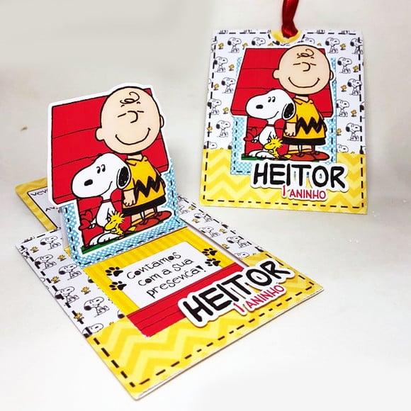 Convite Push Up - Snoopy