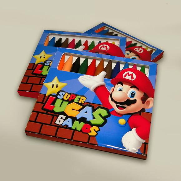 Caixinha de Giz de Cera Mario Bros