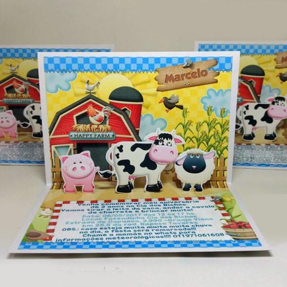 Convite Pop Up - Fazendinha