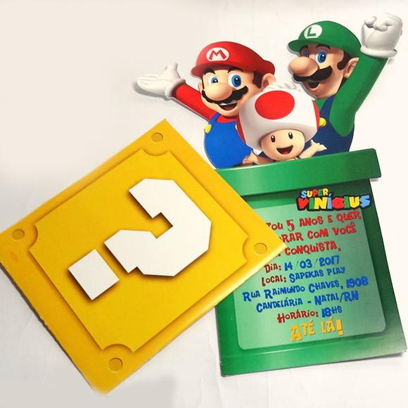 Convite Pocket - Super Mario Bros