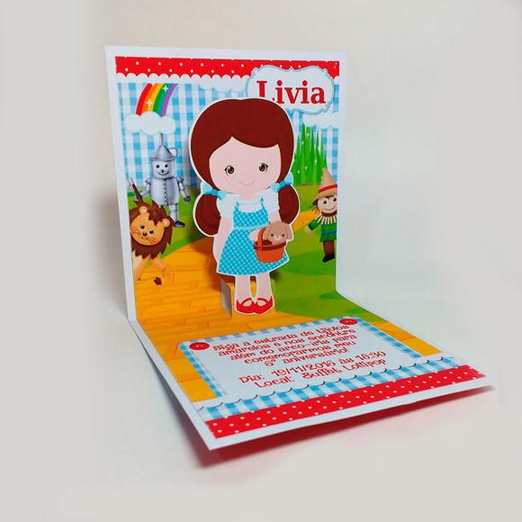 Convite Mini Pop Up - Mágico de Oz