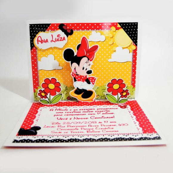 Convite Pop Up Minnie