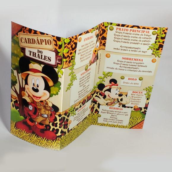 Cardápio Personalizado - Mickey Sáfari