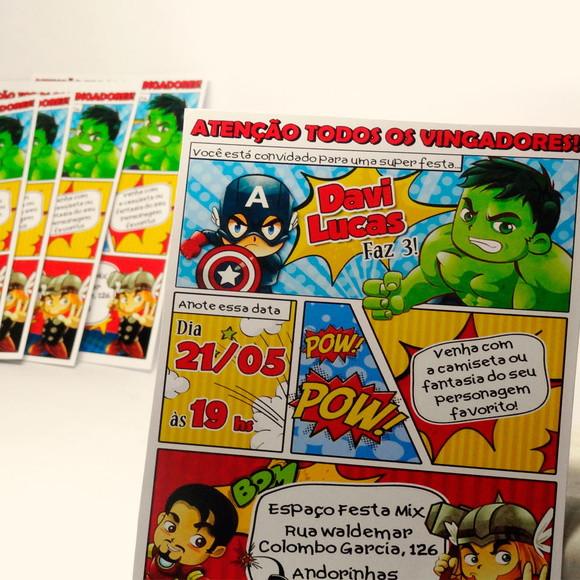 Convite Gibi - Super Heroi Cute