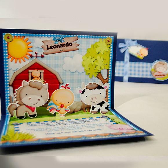 Convite Pop Up - Fazendinha