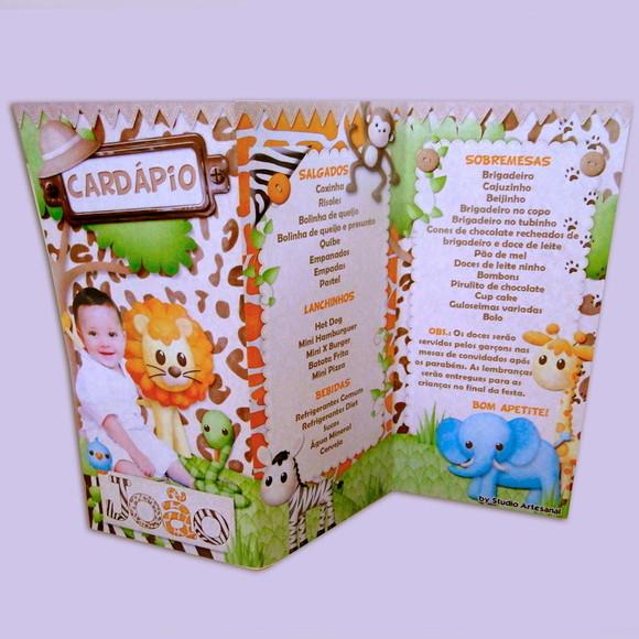 Cardápio Personalizado Selva / Safari