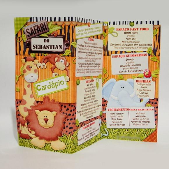 Cardápio Personalizado Selva / Safari