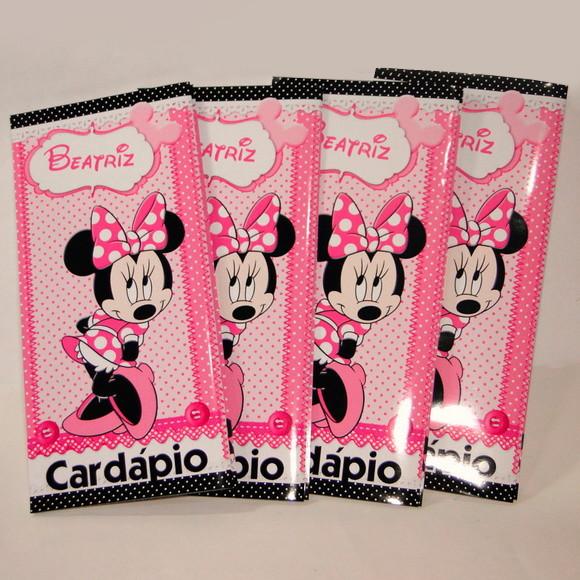 Cardápio Personalizado - Minnie Rosa