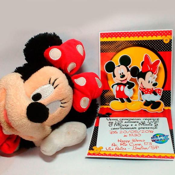 Convite Mini Pop Up Mickey e Minnie