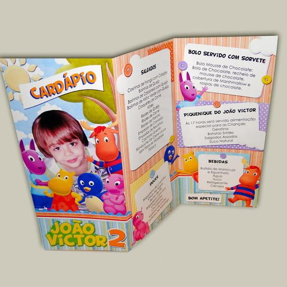 Cardápio Personalizado Backyardigans