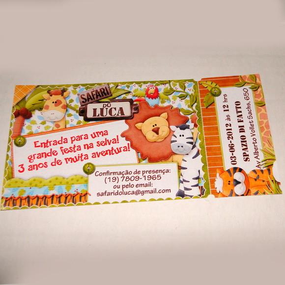 Convite - Sáfari (ingresso com Envelope)