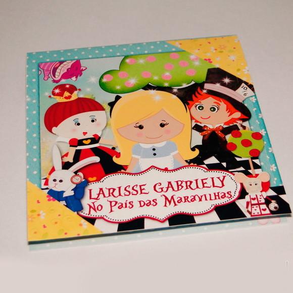 Mini Convite 3d - Pop Up Alice