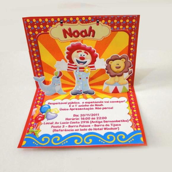 Convite Circo 3d (pop Up)