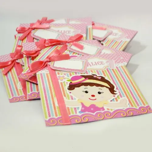 Convite Mini Pop Up - Circo Menina