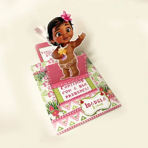 Convite Push Up - Moana