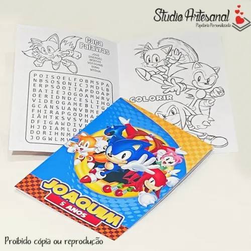 Livrinho de Atividades Sonic -totalmente Personalizado