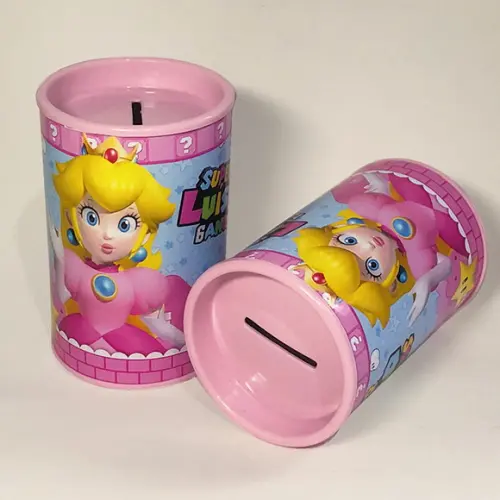 Cofrinho Princesa Peach - Rosa Bebê
