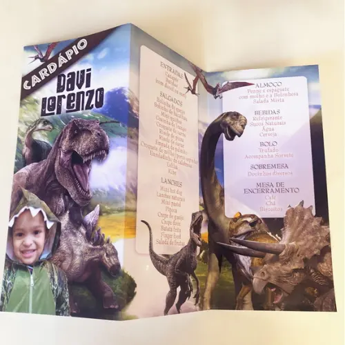 Cardápio Personalizado - Dinossauros