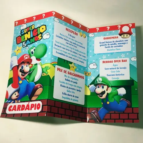Cardápio Personalizado - Mário Bros