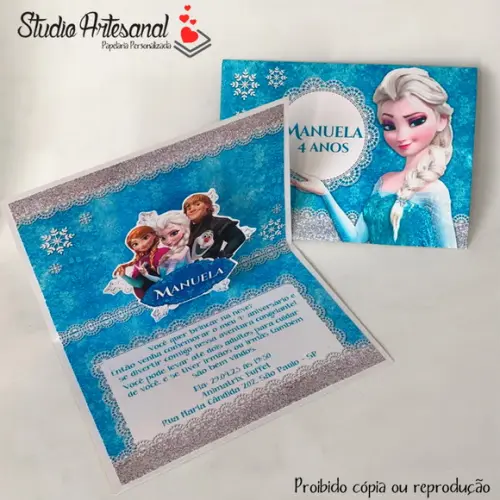 Convite Pop Up - Tema Frozen