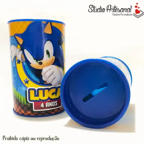 Cofrinho Personalizado Tema Sonic