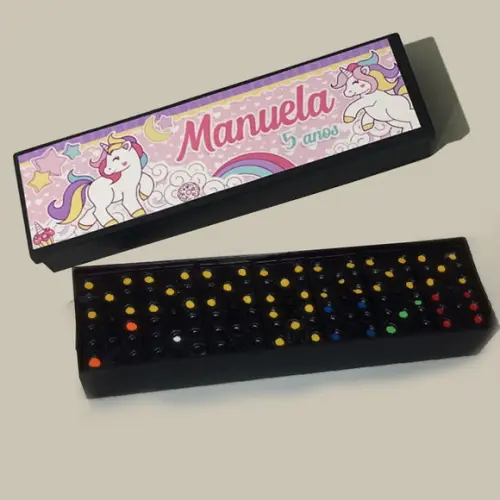 Dominó Personalizado Tema Unicórnio
