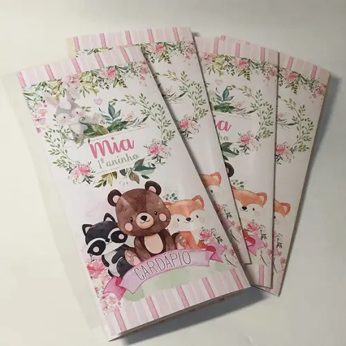 Cardápio Personalizado Tema Bosque Encantado