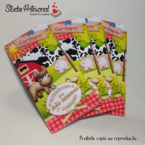 Cardápio Personalizado Fazendinha