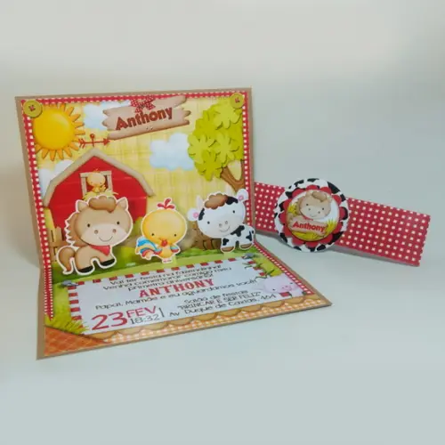 Convite Pop Up - Fazendinha
