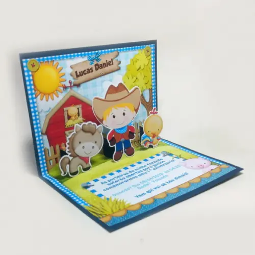 Convite Pop Up - Fazendinha