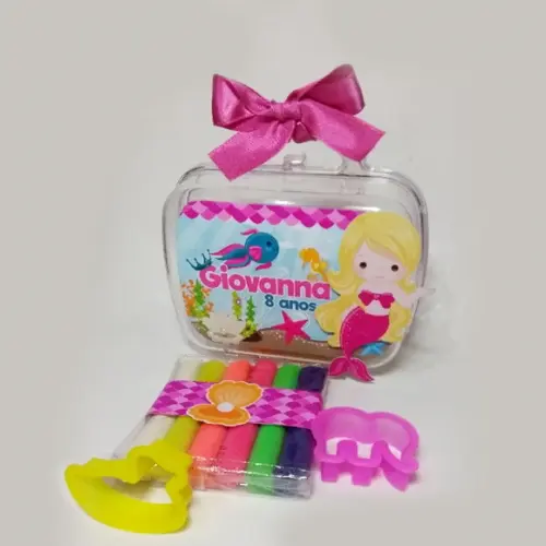 Kit Maletinha com Massinha e Cortadores Tema Sereia