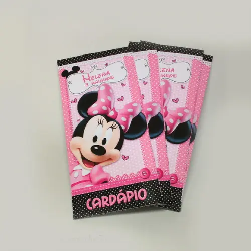 Cardápio Personalizado - Minnie Rosa