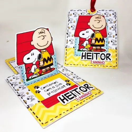 Convite Push Up - Snoopy