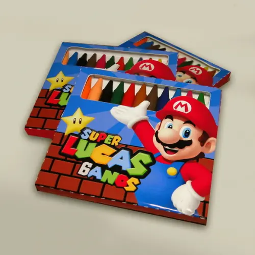 Caixinha de Giz de Cera Mario Bros