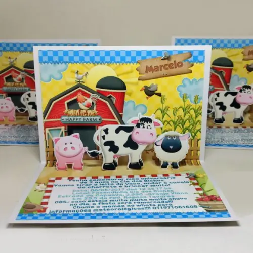 Convite Pop Up - Fazendinha