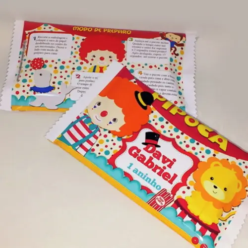 Pipoca para Microondas Personalizada Tema Circo