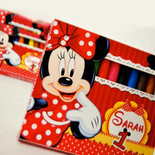 Caixinha de Giz de Cera- Minnie Vermelha