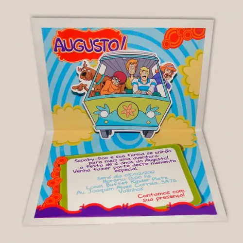 Convite Pop Up -scooby Doo