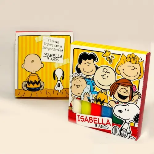 Massinha de Modelar Personalizada Tema Snoopy e Sua Turma